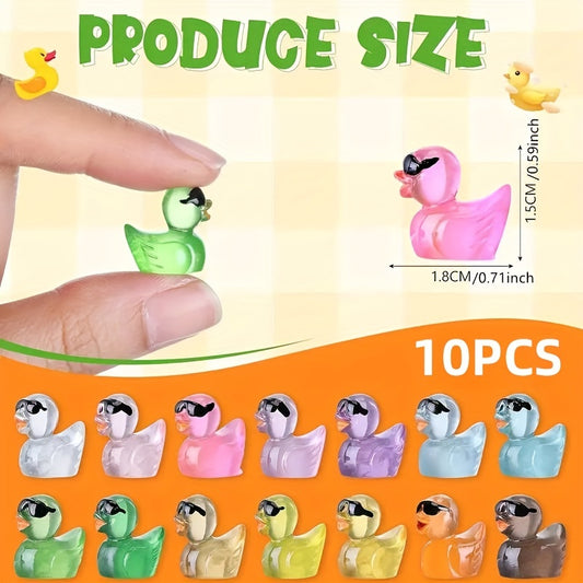 10pcs Mini Resin Sunglasses Duck Glow In The Dark - House Ornaments