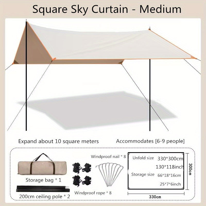 Thickened Canopy Tent Waterproof Sunshade Portable Butterfly Shape Camping