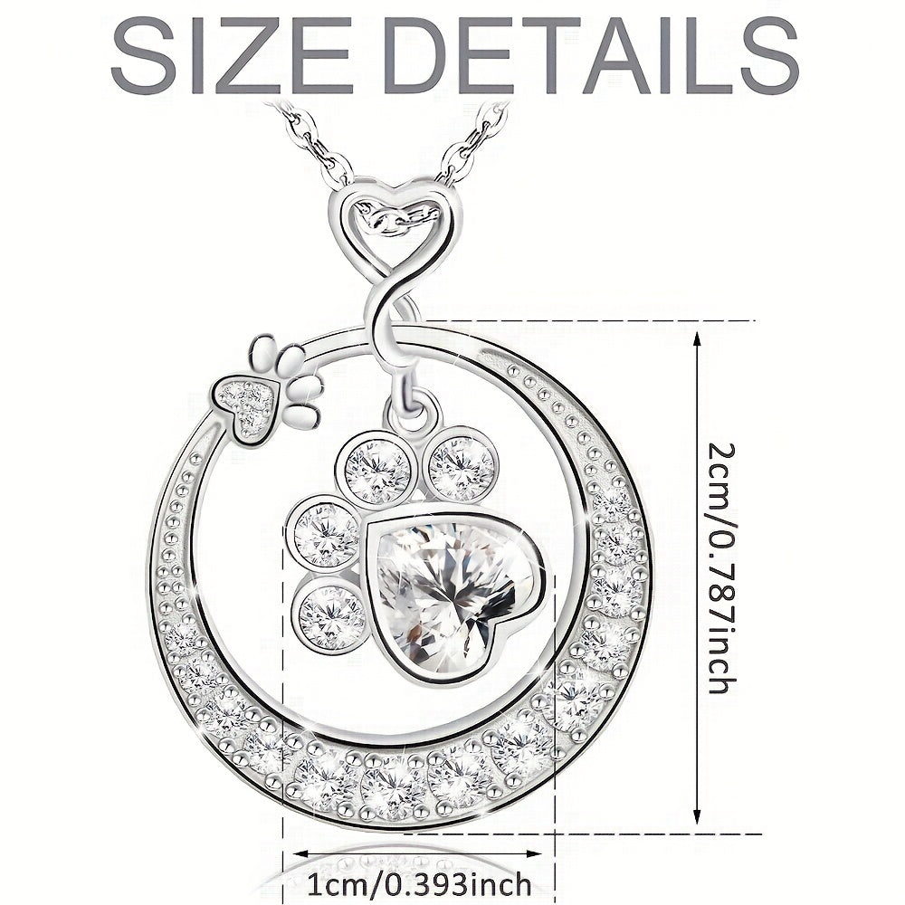 Beast Claw Round Pendant Necklace with CZ Decor