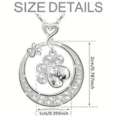 Beast Claw Round Pendant Necklace with CZ Decor