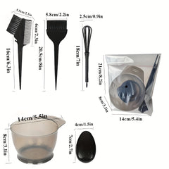 Hair Dye Tools Set: Bowl Comb Earmuffs Palette Brush Mixing Rods