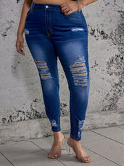  Ripped High Stretch Skinny Jeans