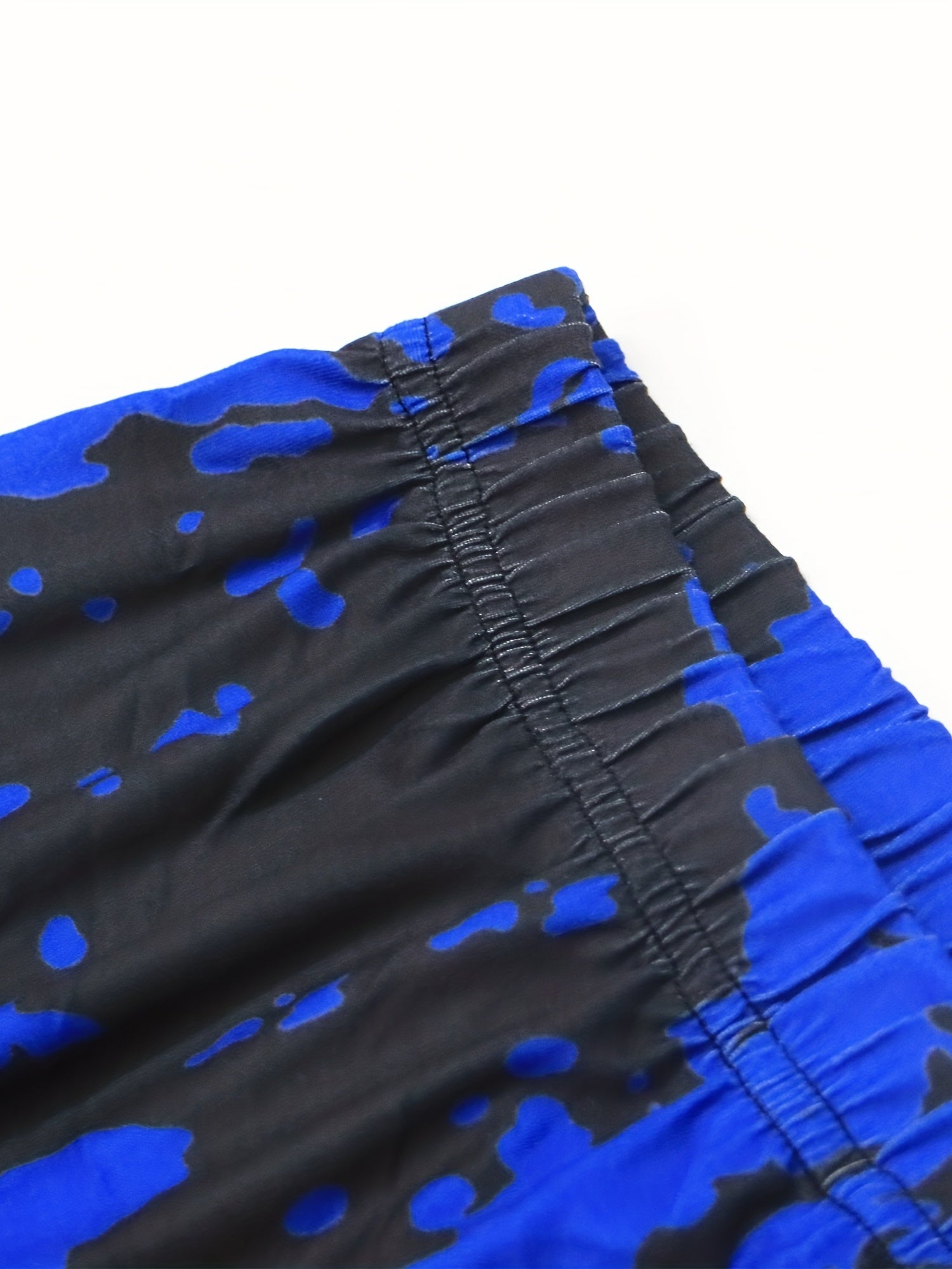  Tie Dye Print High Rise Shorts Women's Plus Slight Stretch Loose Fit