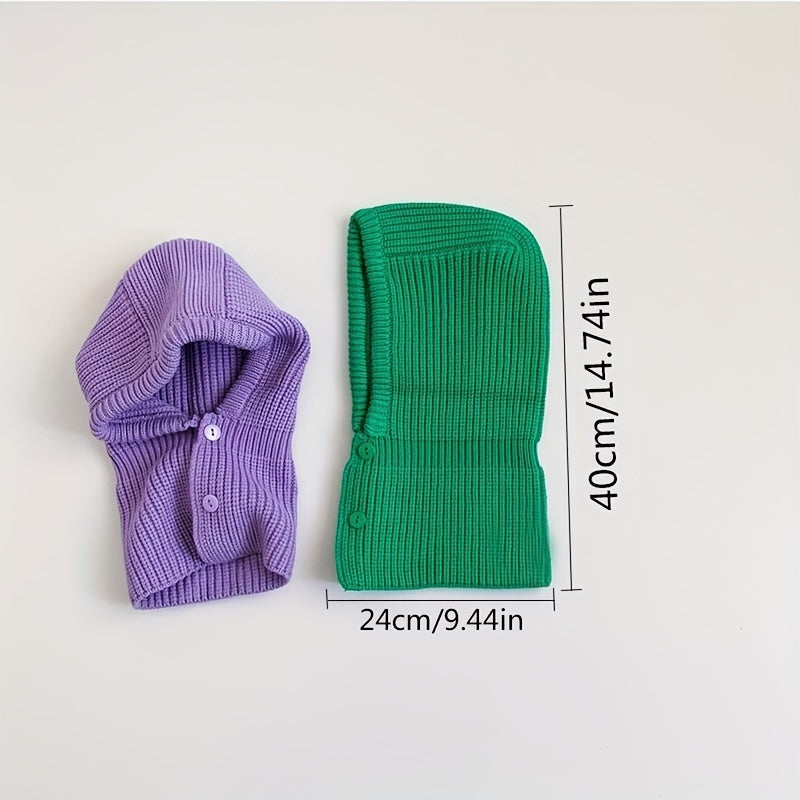 Kids Shawl Cap Head Cap Bib Conjoined Cap