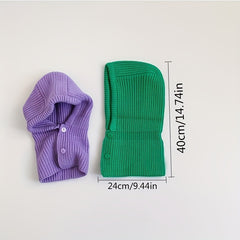 Kids Shawl Cap Head Cap Bib Conjoined Cap