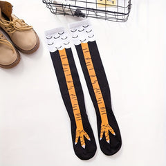 Chicken Feet Pattern Over The Knee Socks Women's Stockings