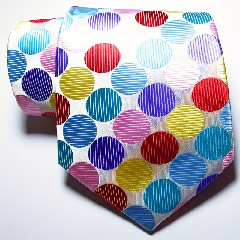 Classic Check Dot Red Green Pink JACQUARD WOVEN Men's Tie Necktie
