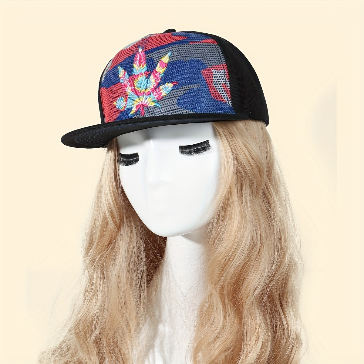 Colorful Leaf Embroidery Baseball Cap Lightweight Snapback Hats