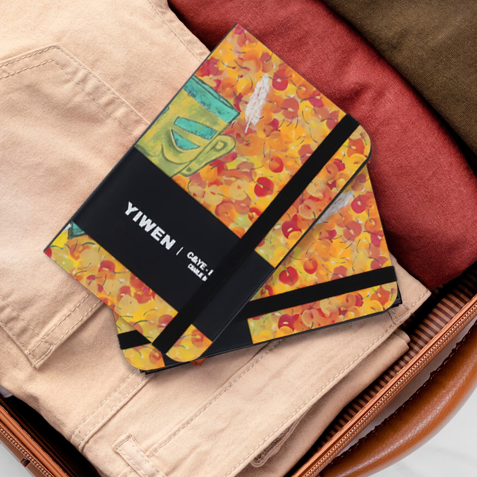 YIWEN A7 Abstract Pattern Journal Notebook Lined & Blank Pages Pocket Sized