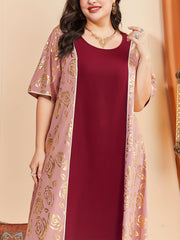  Golden Floral Print Maxi Dress