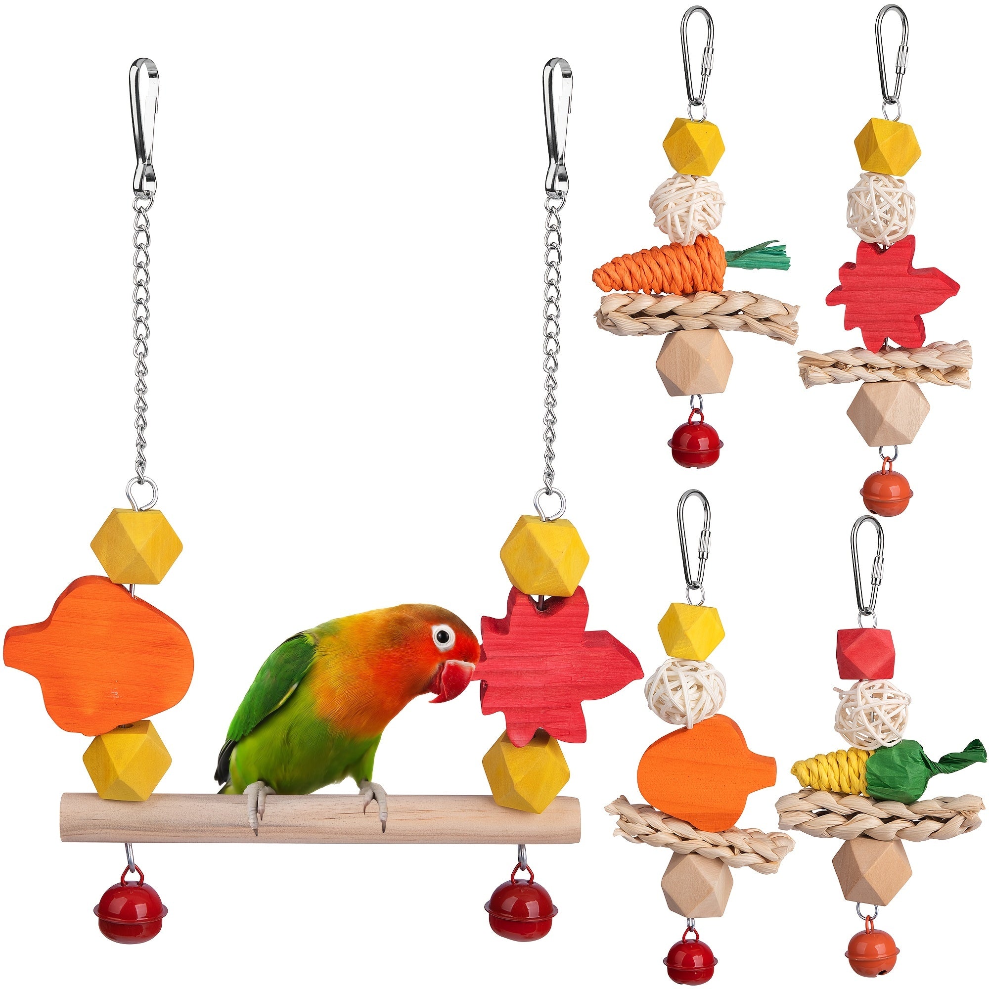 Bird Swing & Chewing Hanging Toy for Parakeets & Cockatiels