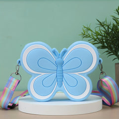 Butterfly Silicone Coin Purse Zipper Crossbody Bag Messenger Bag