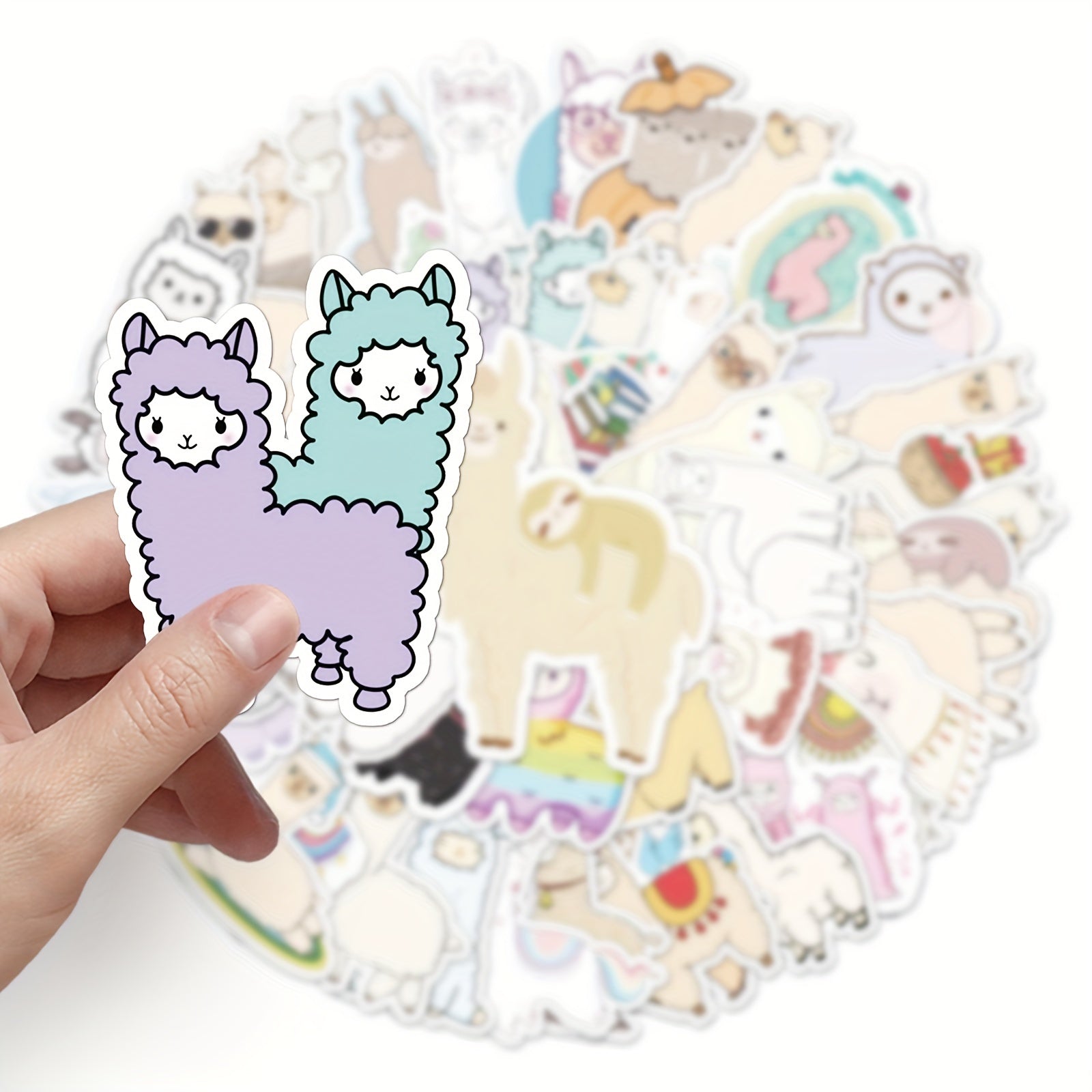 50pcs Cartoon Llama Stickers, Waterproof & Unique for Luggage Skateboard