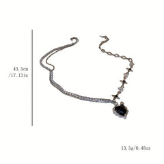 Y2K Irregular Heart Star Necklace for Women