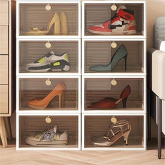 Transparent Plastic Shoe Box Folding Storage Display