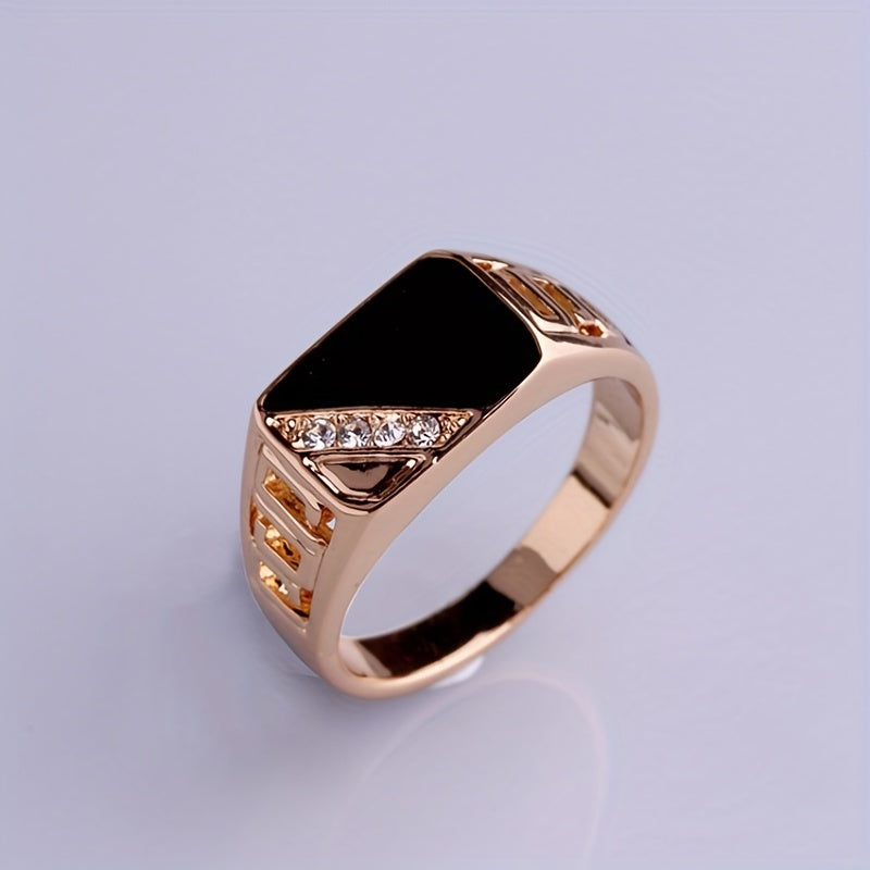 Bohemian Square Men's Ring Hand Jewelry Engagement Ring
