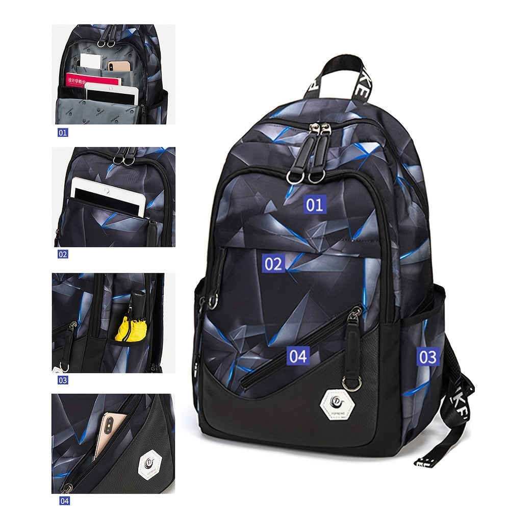 Water Resistant Nylon Backpack for Students with Adjustable Straps