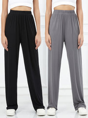 2pcs Women's Stretch Jogger Pants Elastic Waist Loose Fit Casual Activewear
