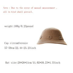 Wool Winter Bucket Hat Small Flower Fisherman Cap For Women