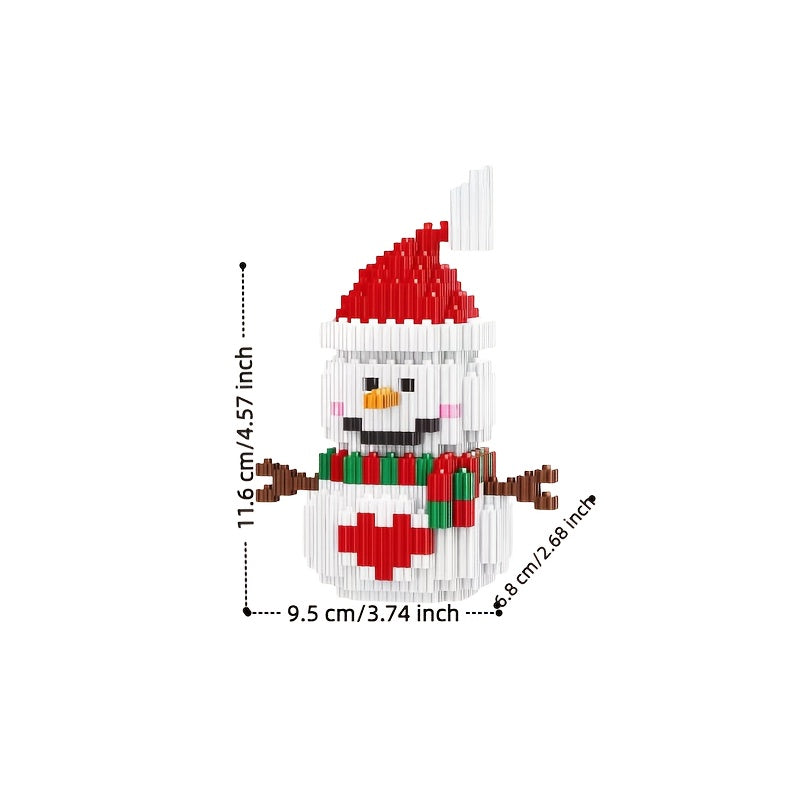 Charming Snowman Building Blocks Colorful Durable ABS Material