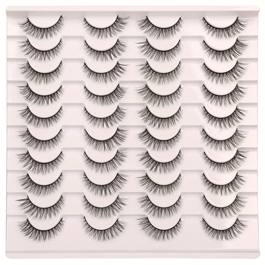 20 Pairs Natural Look Cat Eye Lashes 3D Light Volume Fluffy Eyelash Extension