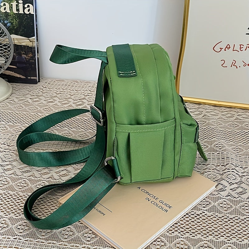 Mini Solid Backpack Purse Quilted Detail Shoulder Phone Bag