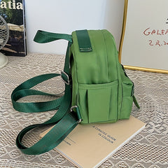 Mini Solid Backpack Purse Quilted Detail Shoulder Phone Bag