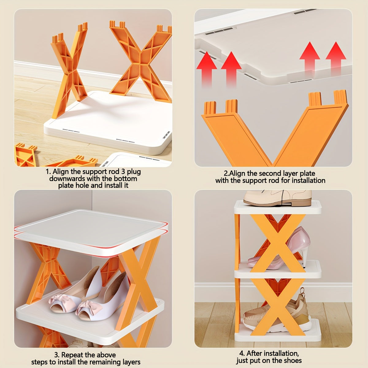 Foldable Shoe Shelf Indoor Space Saving Shoe Rack