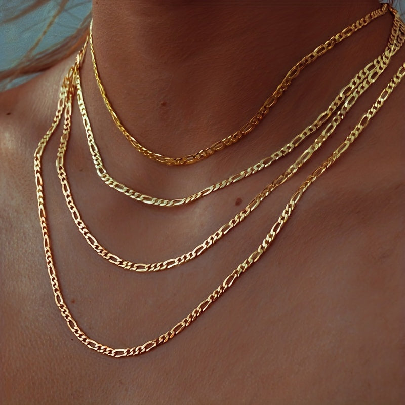 Stainless Steel 18K Plated Chain Necklace For Women Jewelry