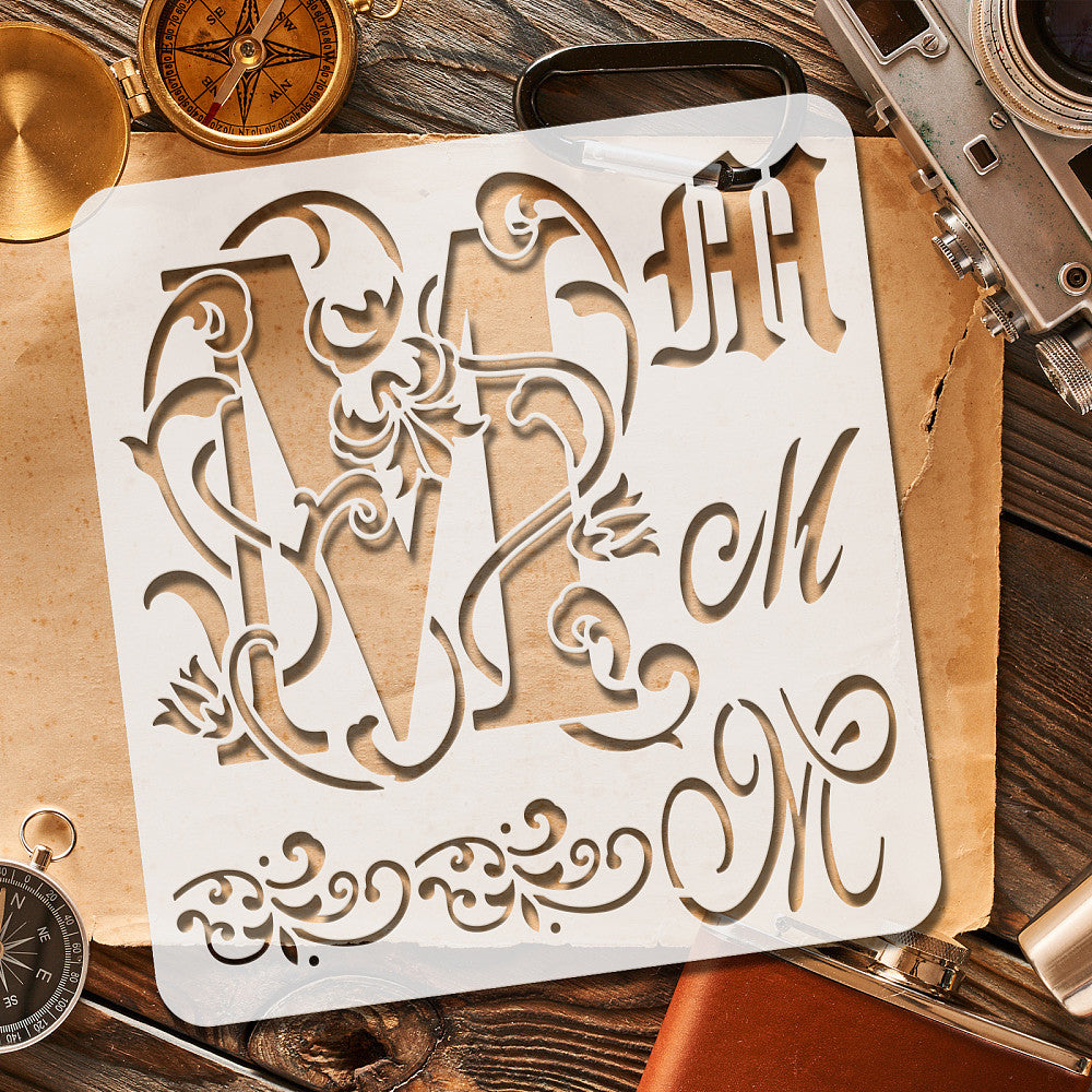 1pc Decorative Letter M Stencil Set for Painting Drawing Scrapbooking DIY Crafts