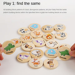 Animal Memory Chess Concentration Training Educational Wooden Toys