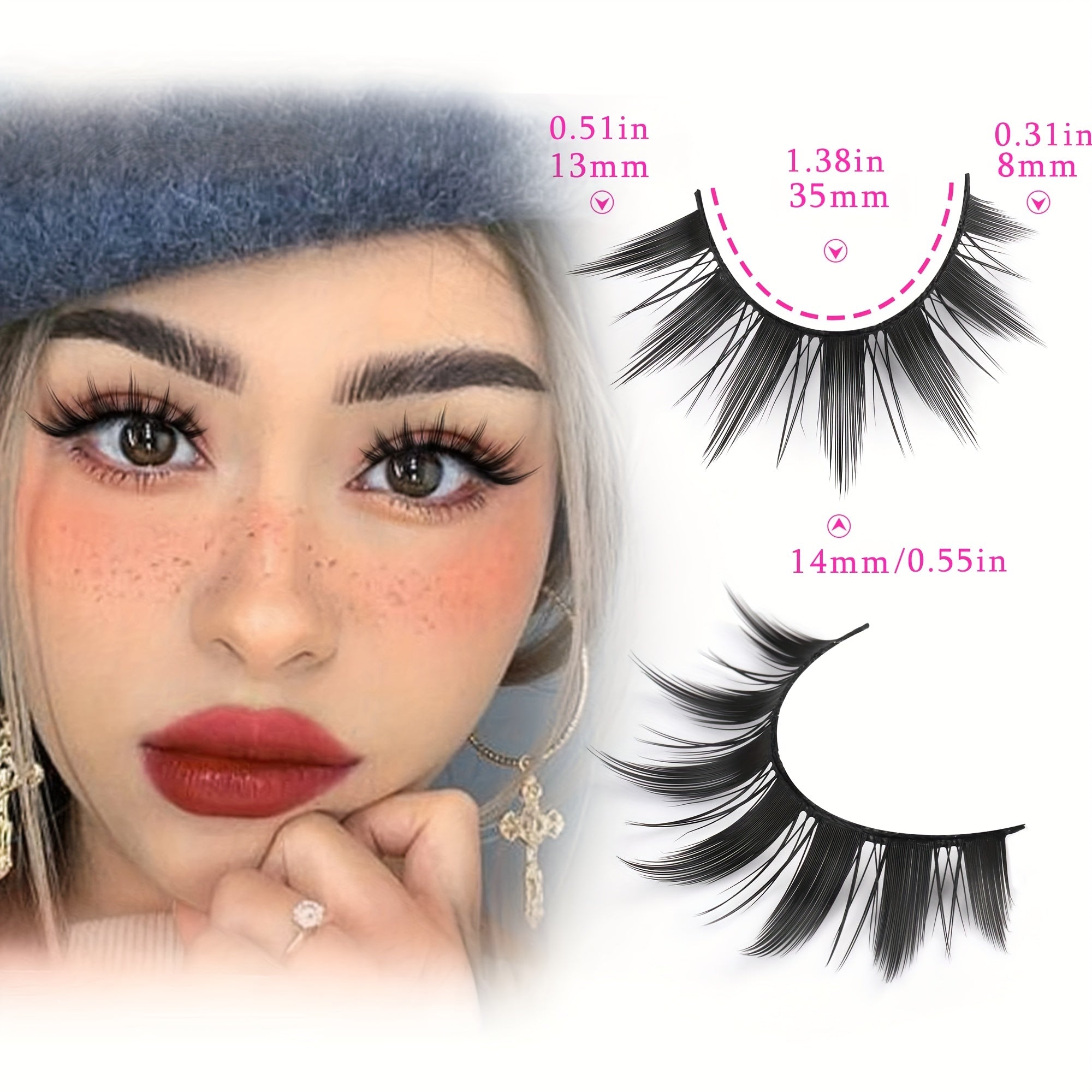 Wispy Anime False Eyelashes Natural Look Fluffy 3D Doll Eyelashes
