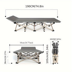 Portable Folding Bed for Adults Camping Travel Office Naps Beach Vacations