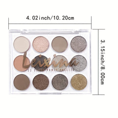 12-Color Eyeshadow Palette Natural Nude Makeup Matte Shimmer Glitter Pigment