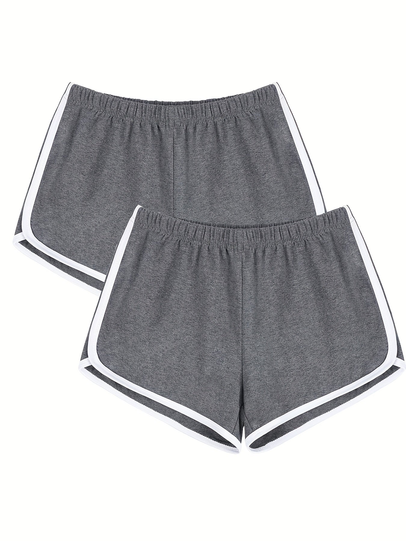 Women's Solid High Waist Track Shorts Set