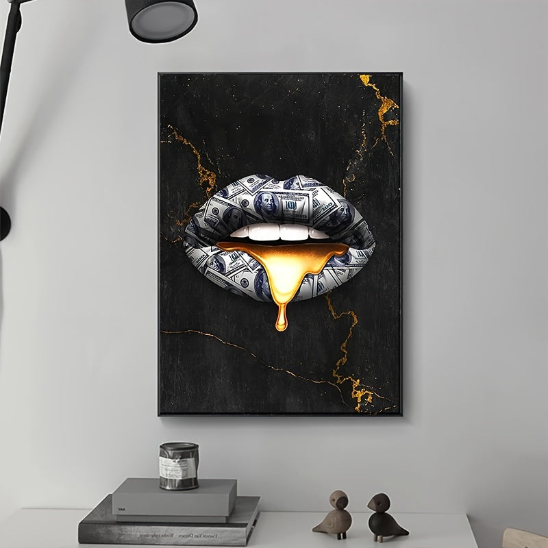 Creative Graffiti Mouth Wall Decor Canvas Painting 15.7x23.6in Unframed