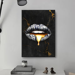 Creative Graffiti Mouth Wall Decor Canvas Painting 15.7x23.6in Unframed