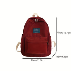 Preppy Style Laptop Backpack with Patch Decor