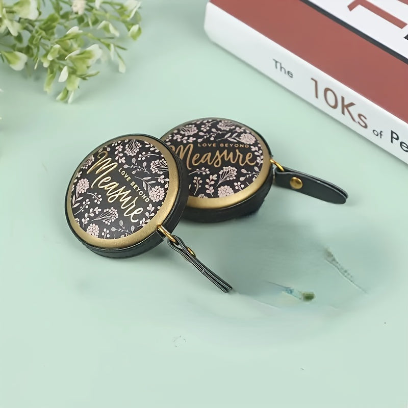2pcs Leather Tape Measure Macaron Tie Bag Small Ruler