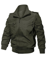 Men's Lightweight Cotton Jacket Military Windbreaker Coat