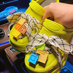 Letter Print Box & ShoeLaces Shoe Charms For Clogs Garden Shoes