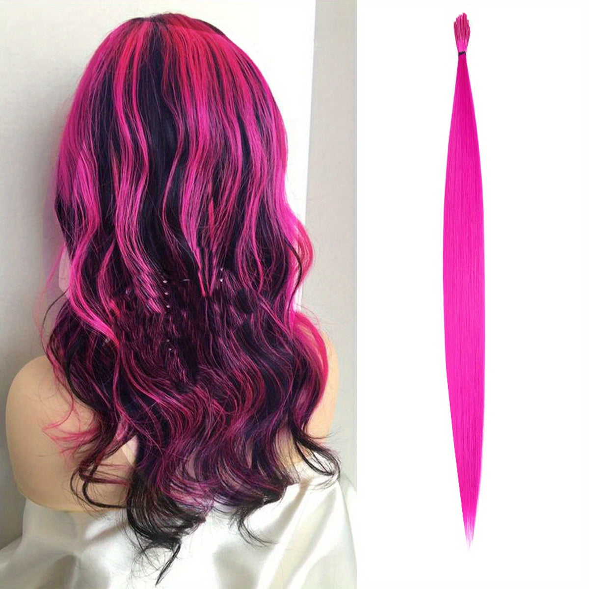 Colorful Rainbow Hair Extensions I Tip Hair Pieces for Parties and Costumes