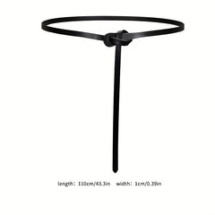 Thin Knotted Belt Vintage Solid Waistband for Women