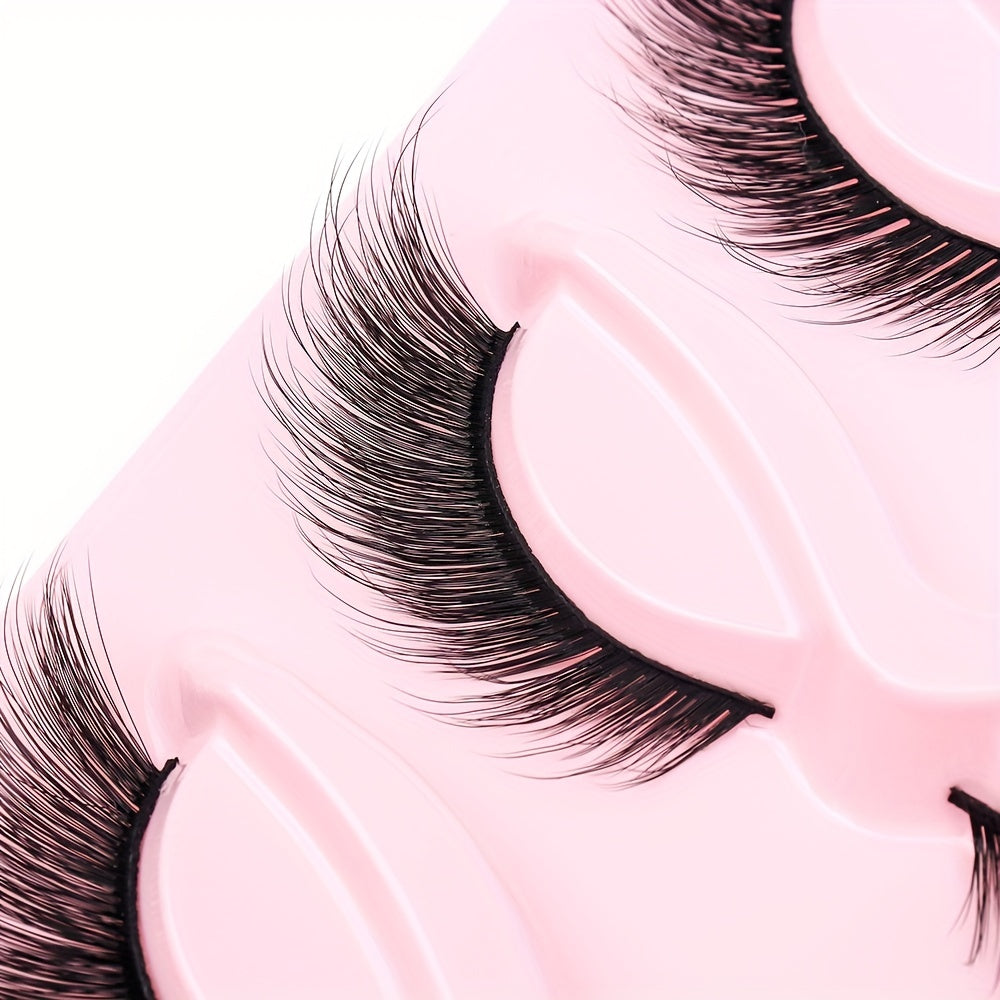 5 Pairs Cat Eye Lashes Winged End Eye Elongated Eyelashes Fox Eye Lashes