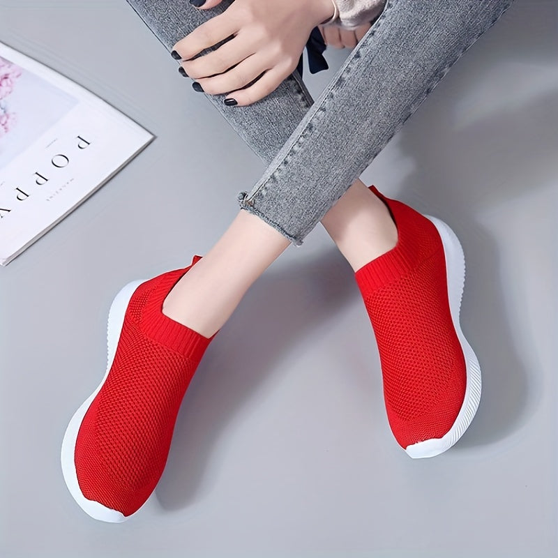Women's Solid Slip-On Tennis Shoes Casual Low Top Sneakers