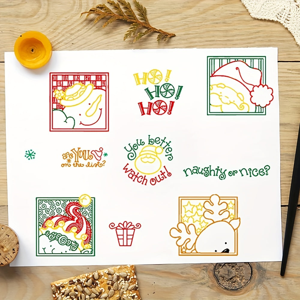 Christmas Santa Photo Frame Clear Stamps for Card Making DIY Scrapbooking