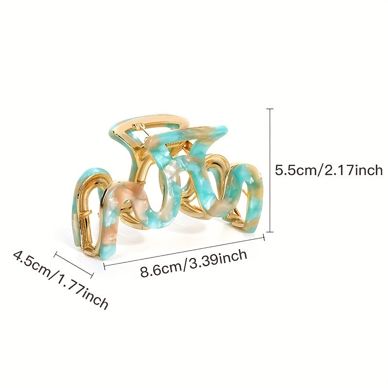 Acetate Wave Hair Clip Back Head Shark Claw Hair Accessories
