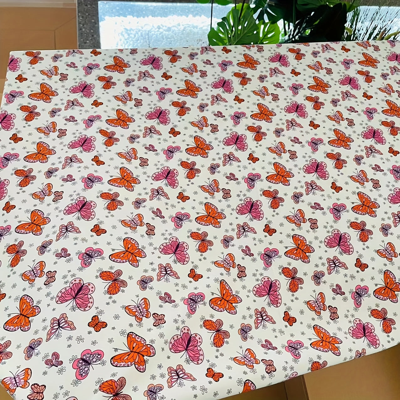 1 Yard Red Flower Pattern Fabric DIY Clothing Pants Dress