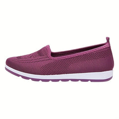 Women's Breathable Flying Woven Slip On Sneakers Lightweight Walking Shoes