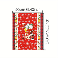 Polyester Tablecloth Merry Christmas Snowflake Deer Snowman Pattern
